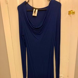 Bcbg blue scoop neck dress